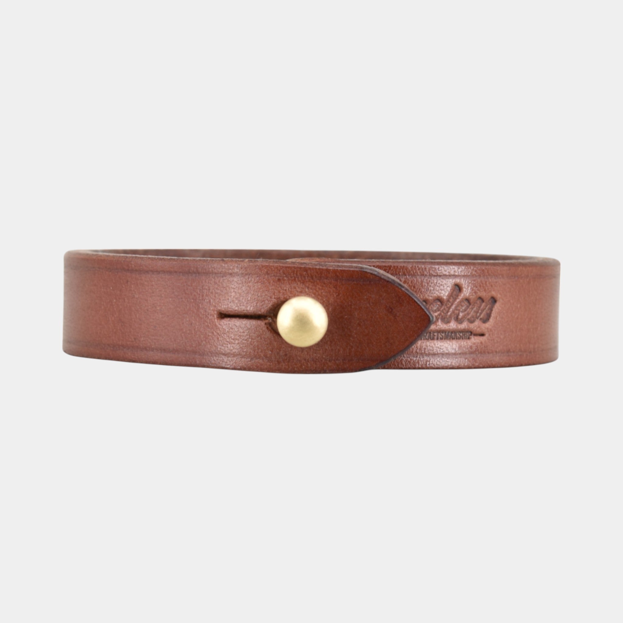 hellbraunes  Lederarmband mit Messingverschluss für Herren, handgefertigt in Deutschland