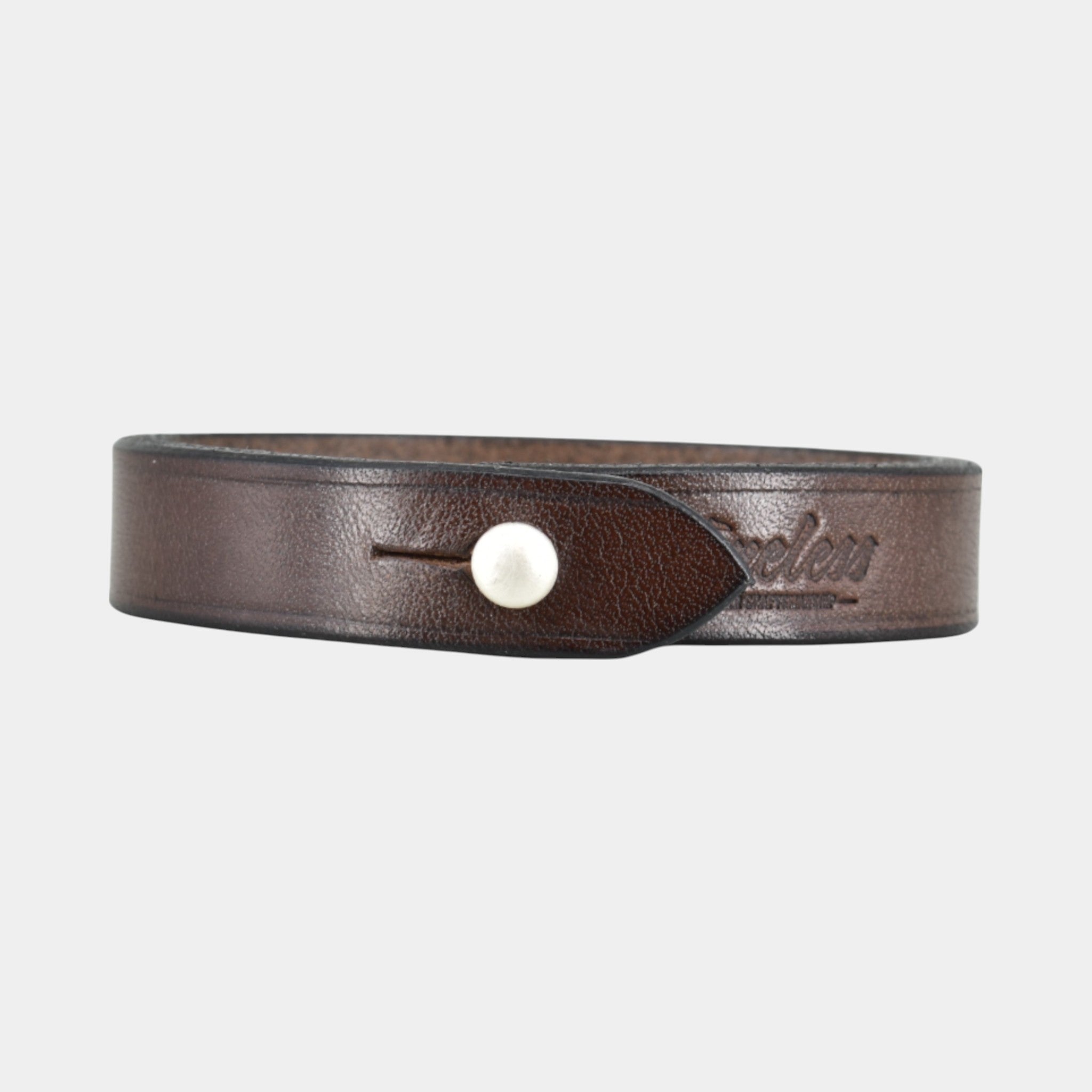 Braunes Lederarmband mit massiv 925er silber Verschuss für herren
