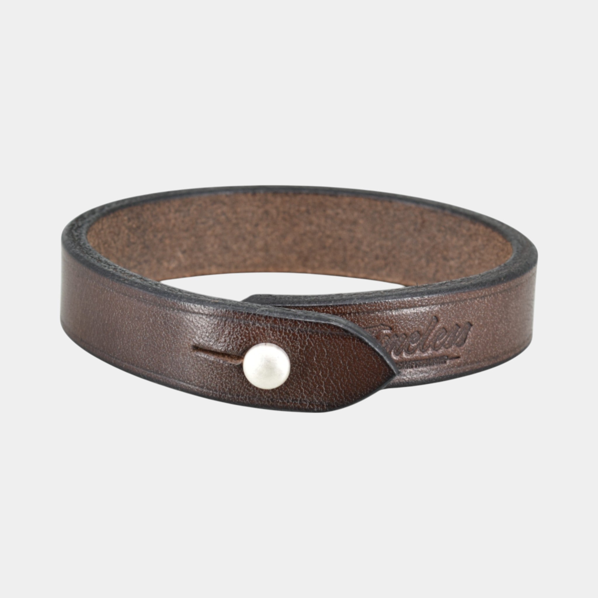 Braunes Lederarmband mit massiv 925er silber Verschuss für herren