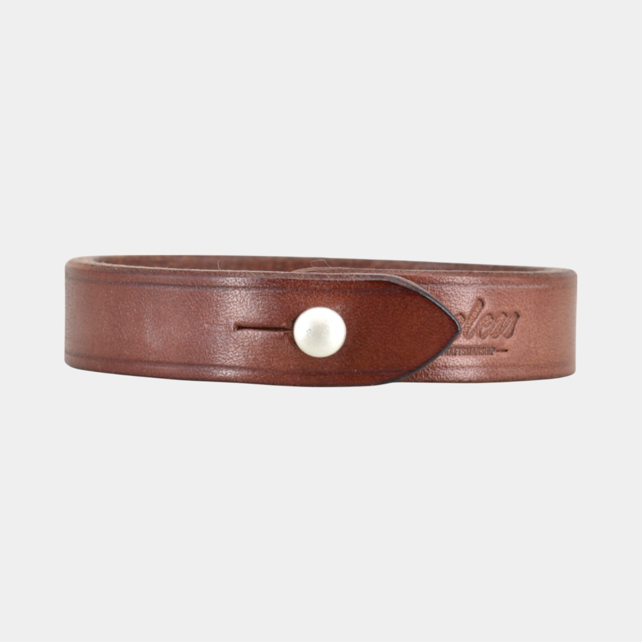 hellBraunes Lederarmband mit massiv 925er silber Verschuss für herren