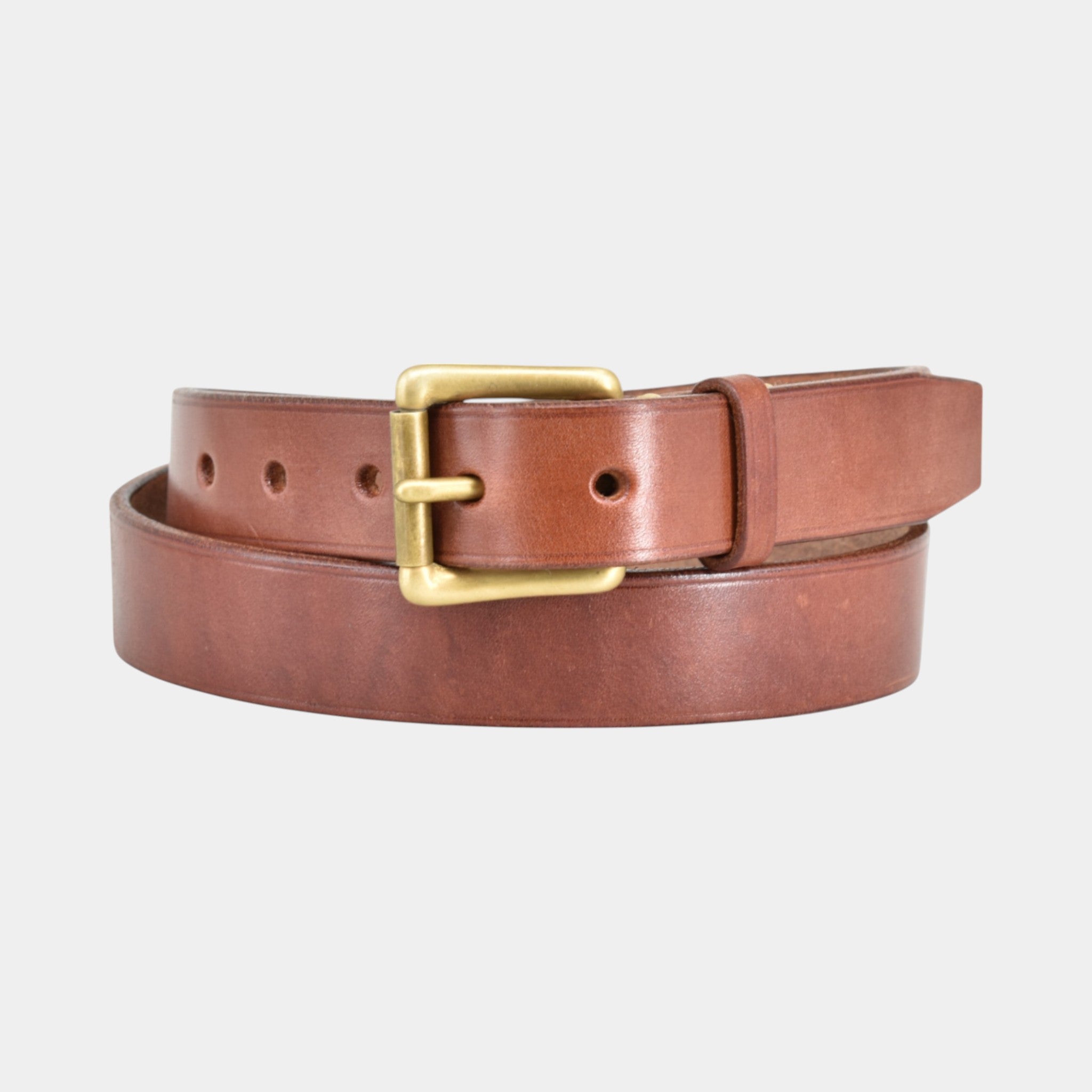 Ledergürtel mit Messingschnalle in er Farbe cognac und einer breite von 3cm 