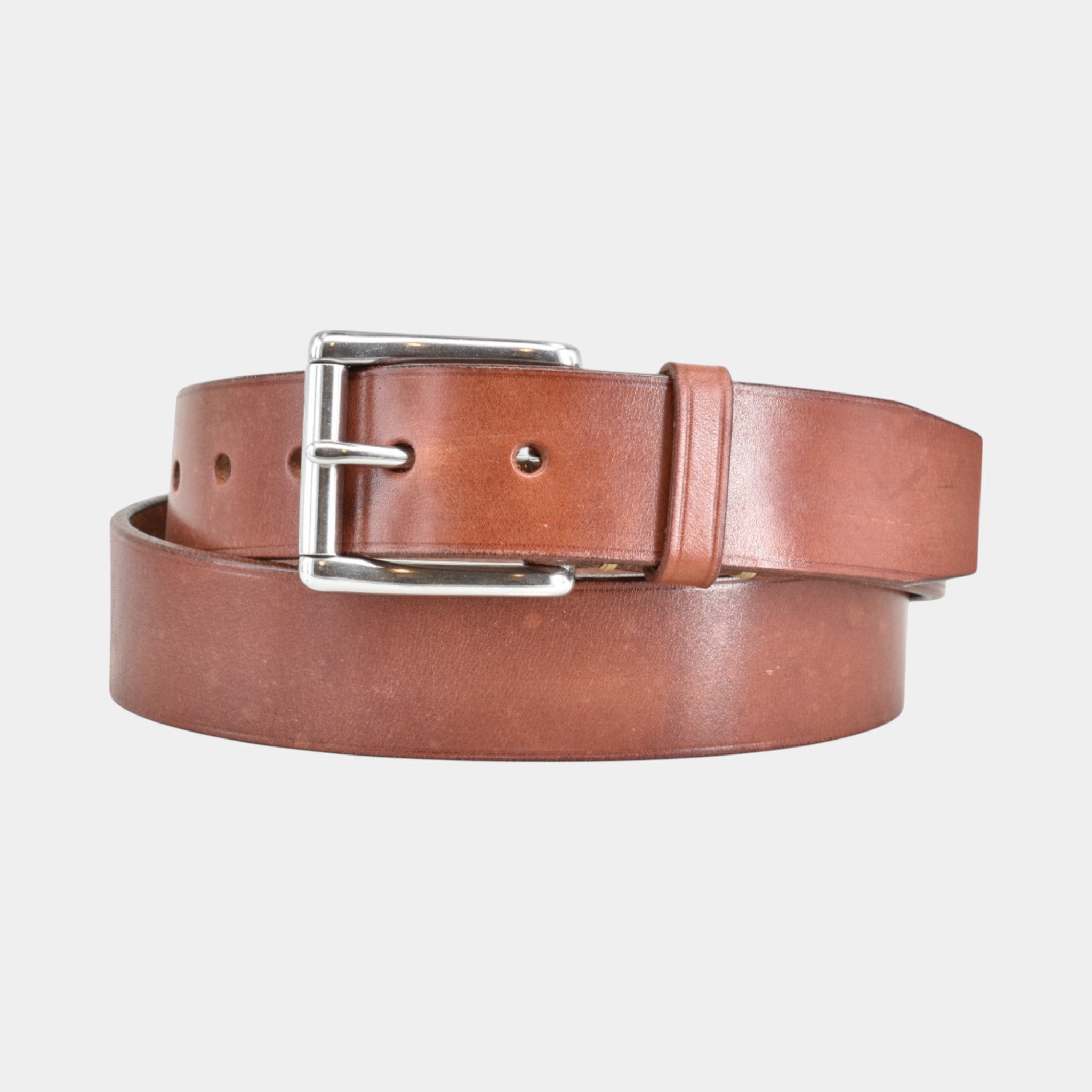 ledergürtel cognac mit edelstahlschnalle und einer breite von 4cm für herren
