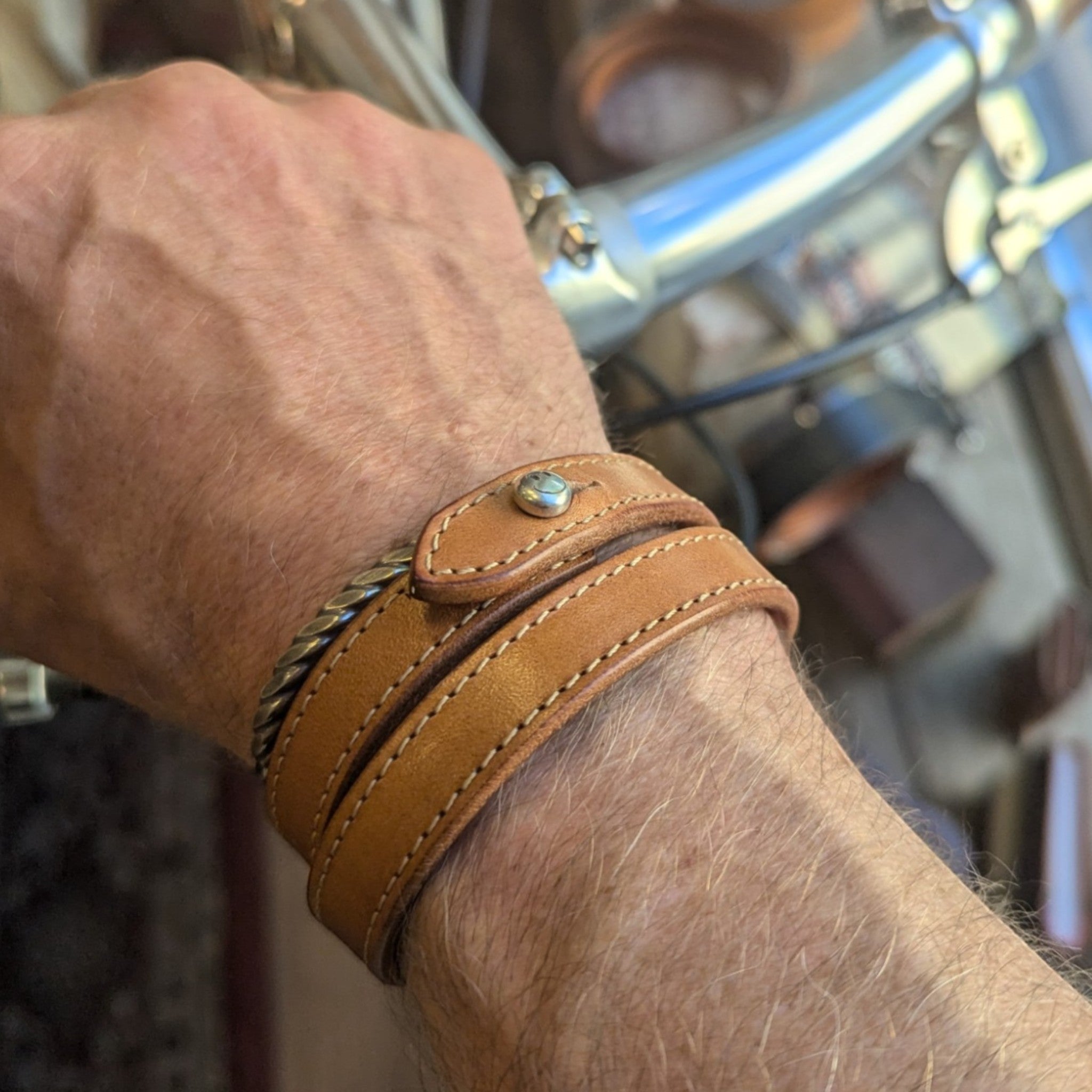 Wickelarmband mit Verschluss aus Sterling Silber