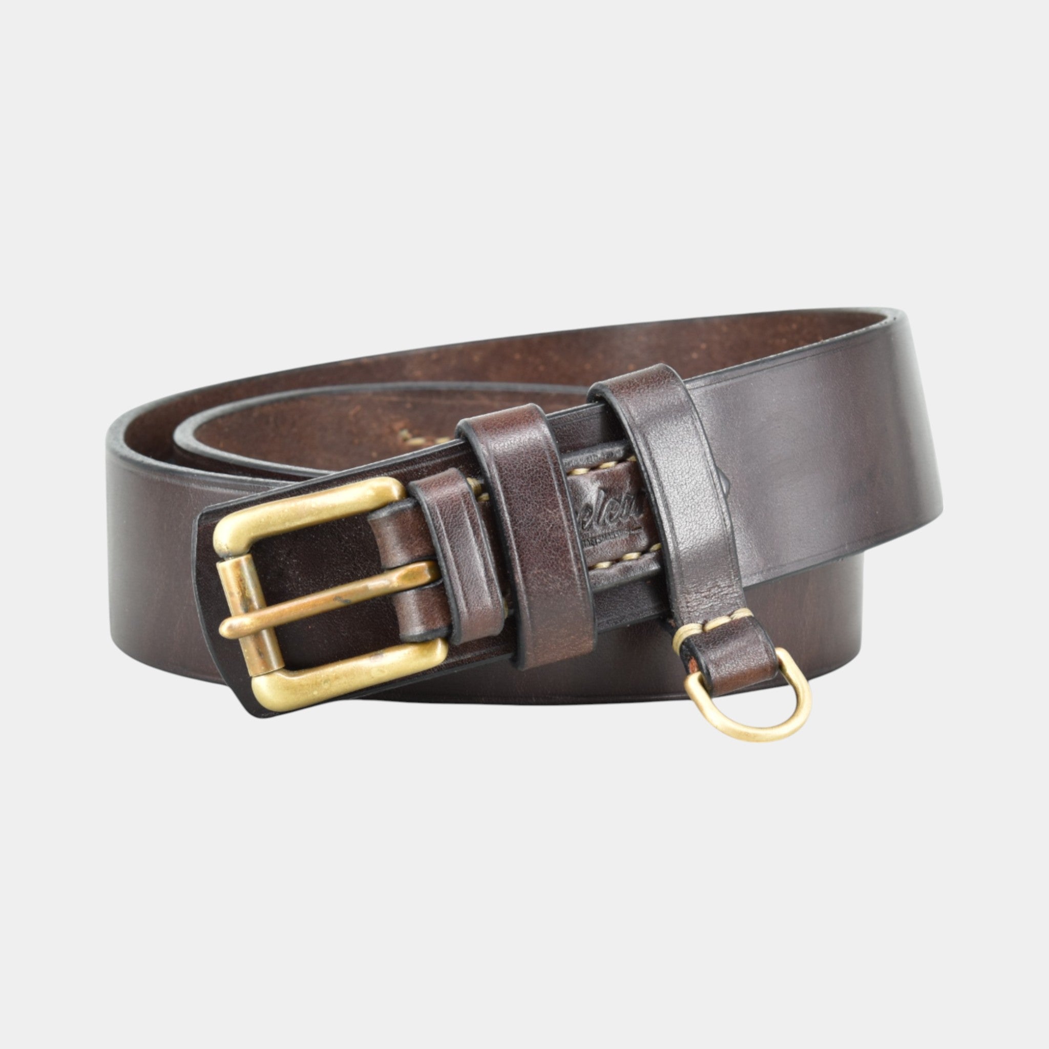 Ranger Gürtel aus braunem Leder mit Messing Schnalle