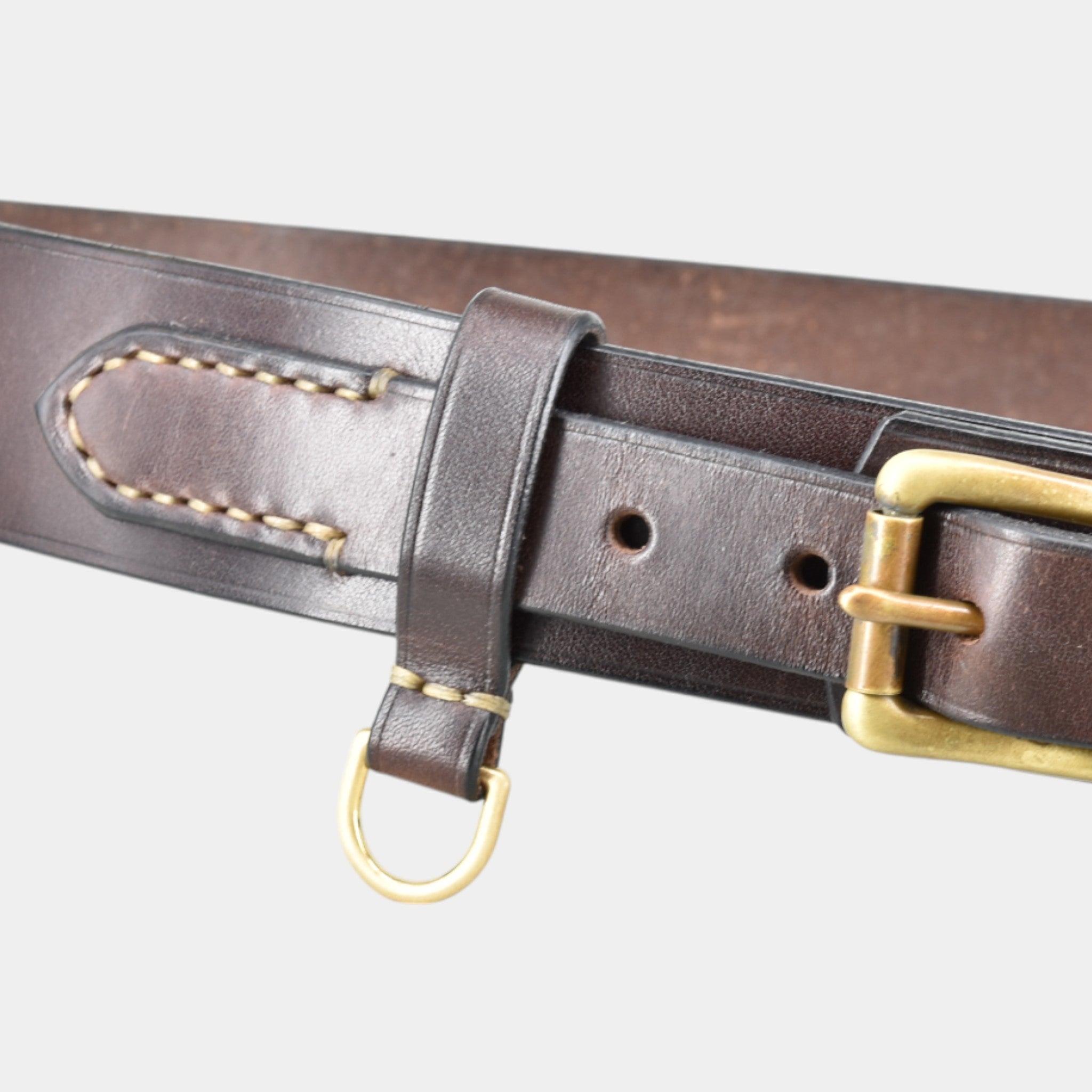 Ranger Gürtel aus braunem Leder mit Messing Schnalle von hand gefertigt