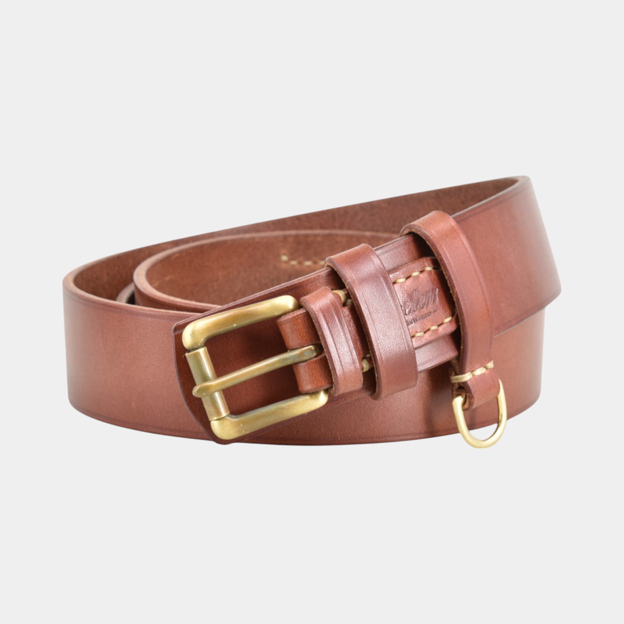 Ranger Gürtel aus cognac Leder mit Messing Schnalle