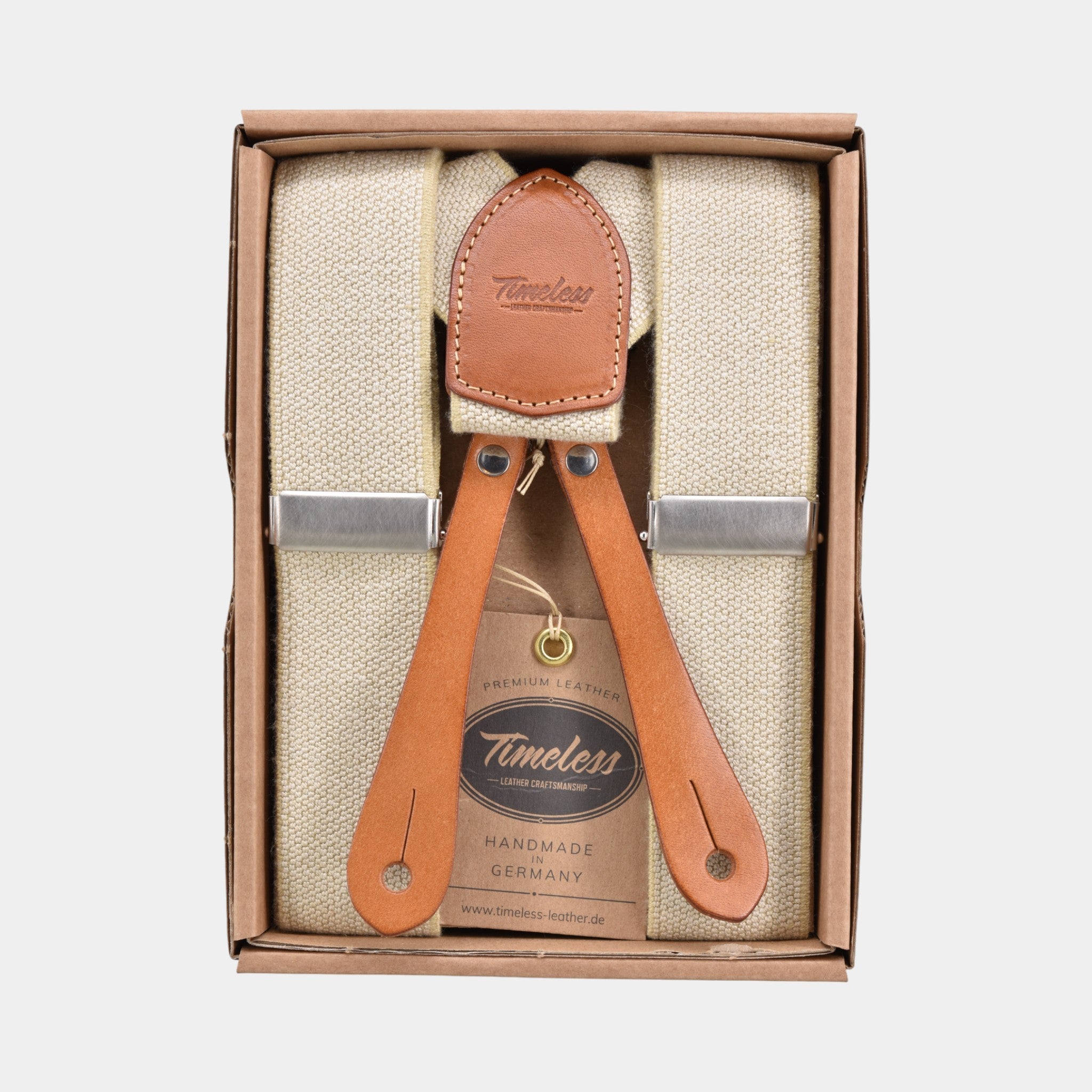 Vintage Hosentrger für Herren , hergestellt in Deutschland in der Farbe natur ecru